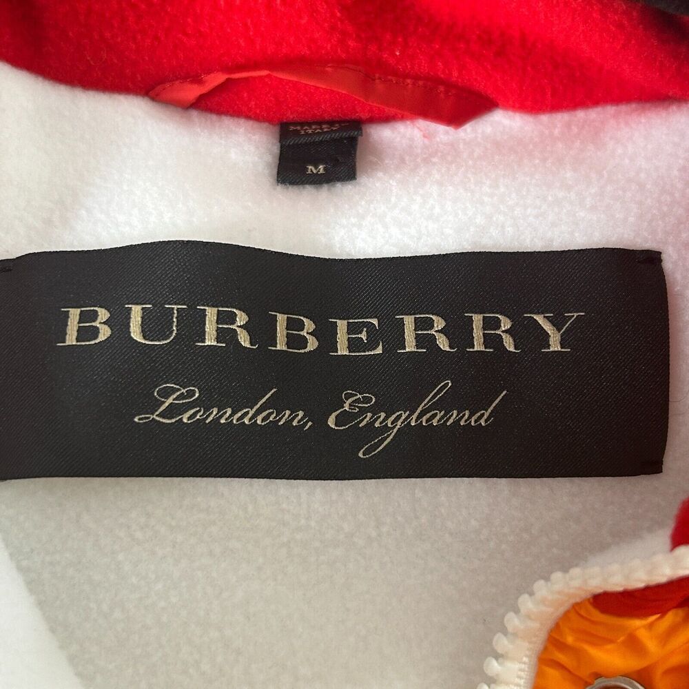 RARE Burberry Rainbow Stripe Down Filled Quilted Puffer Vest Concealed Zip S - Picture 8 of 13